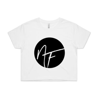 Ladies Cropped Tee Black Logo Thumbnail